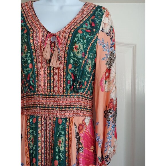 FARM RIO Women's Topanga Mini Dress Boho Floral Print S Boho - Picture 4 of 16